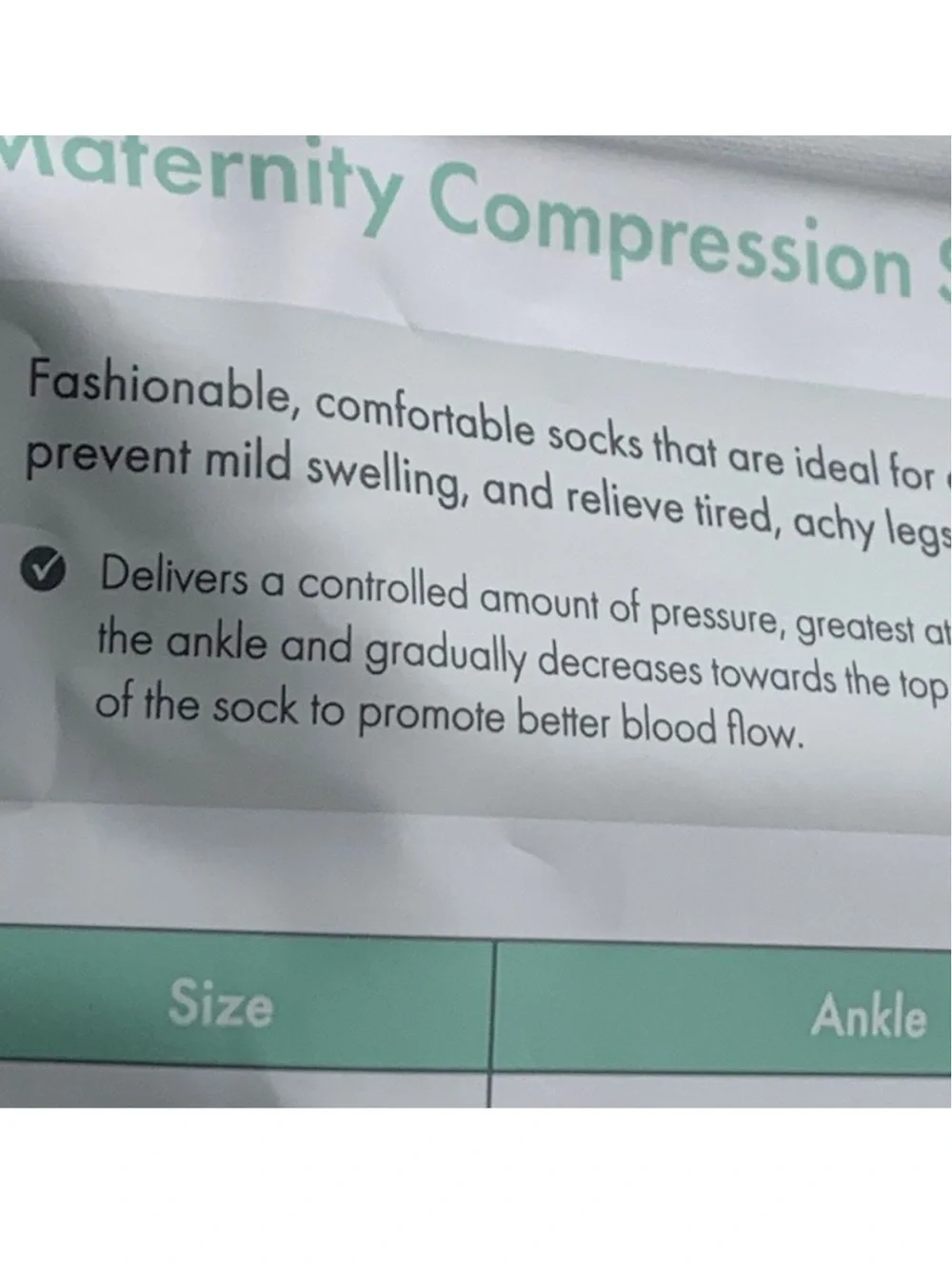 Motif Medical Maternity Compression Socks Black Green size Medium NEW
